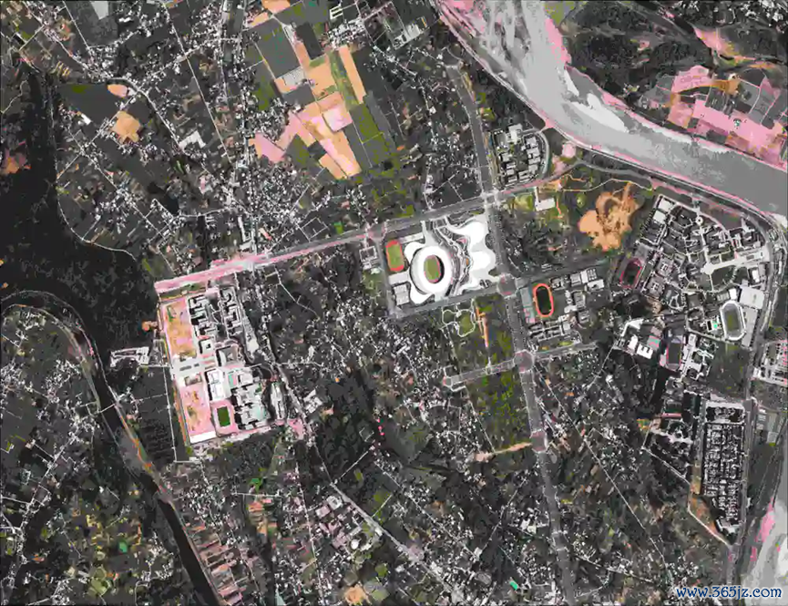 东坡13卫星拍摄的四川省乐山市奥体中心