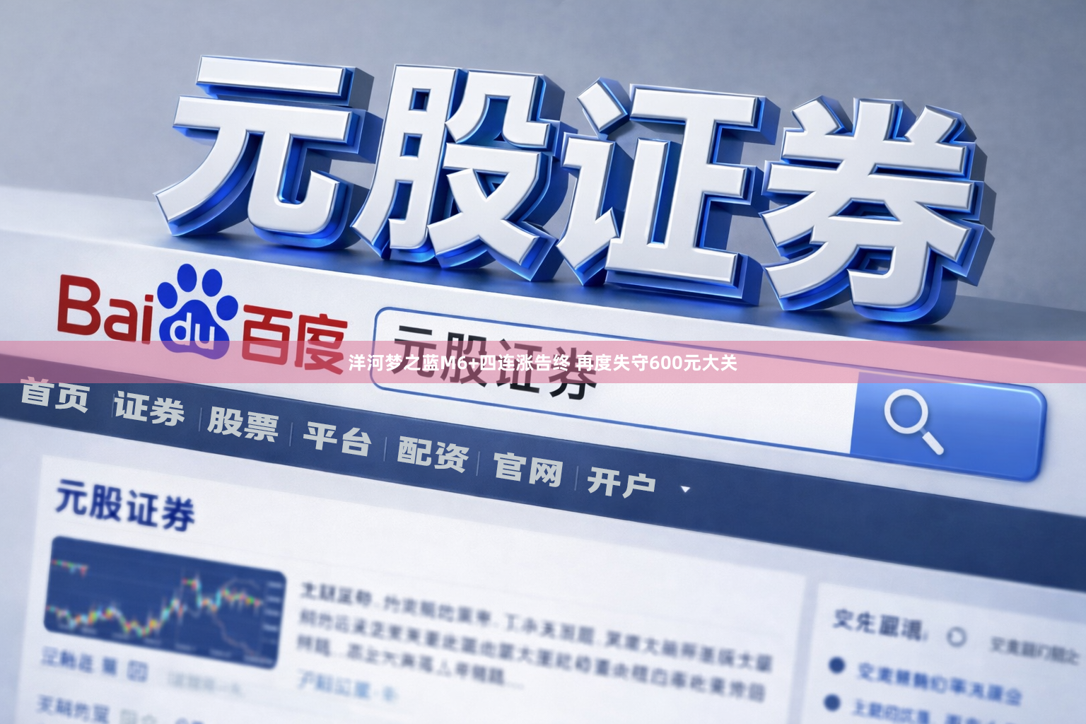 洋河梦之蓝M6+四连涨告终 再度失守600元大关