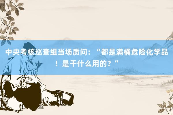中央考核巡查组当场质问：“都是满桶危险化学品！是干什么用的？”