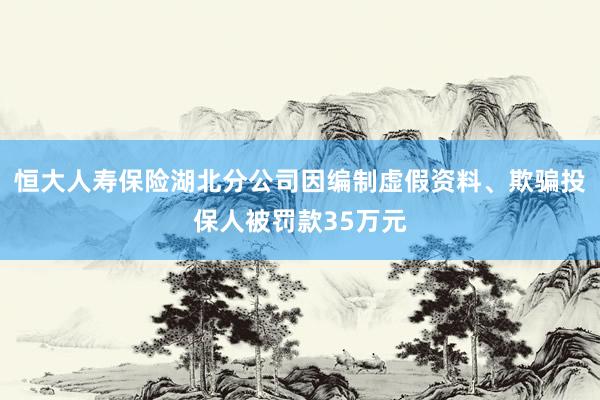 恒大人寿保险湖北分公司因编制虚假资料、欺骗投保人被罚款35万元
