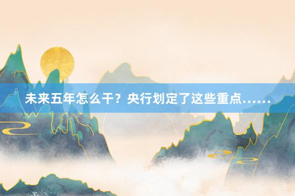 未来五年怎么干？央行划定了这些重点……