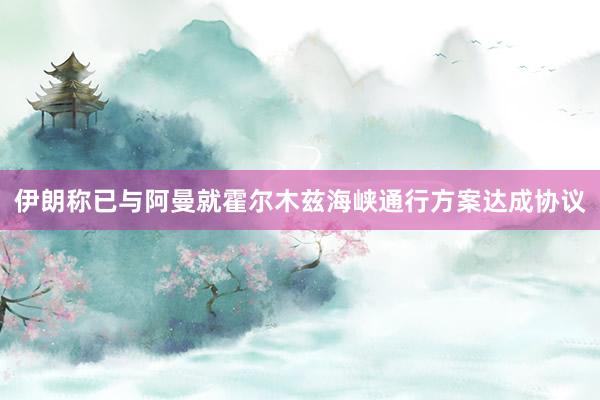 伊朗称已与阿曼就霍尔木兹海峡通行方案达成协议