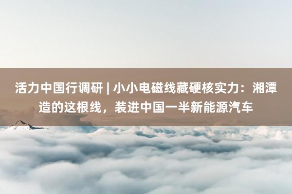 活力中国行调研 | 小小电磁线藏硬核实力：湘潭造的这根线，装进中国一半新能源汽车