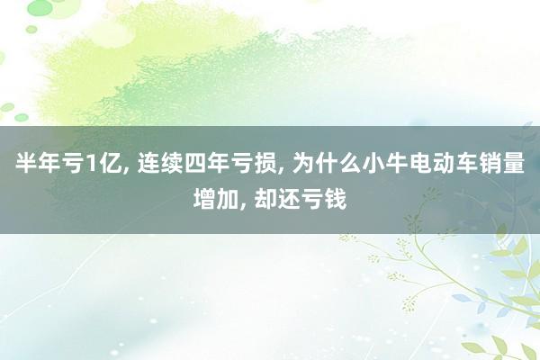 半年亏1亿, 连续四年亏损, 为什么小牛电动车销量增加, 却还亏钱