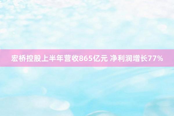宏桥控股上半年营收865亿元 净利润增长77%