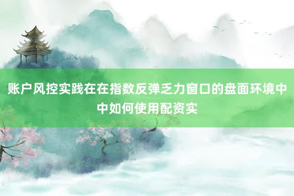 账户风控实践在在指数反弹乏力窗口的盘面环境中中如何使用配资实