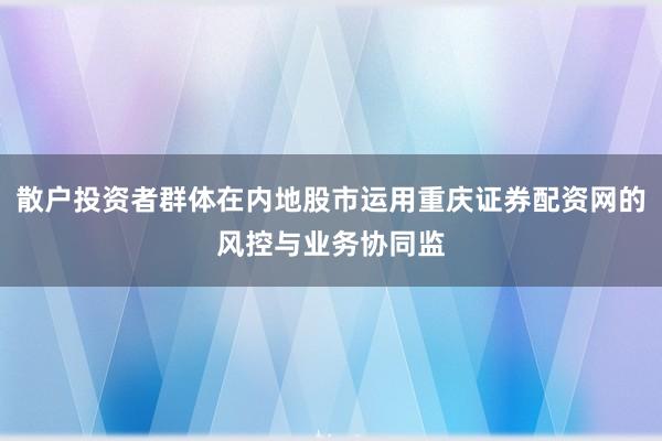 散户投资者群体在内地股市运用重庆证券配资网的风控与业务协同监