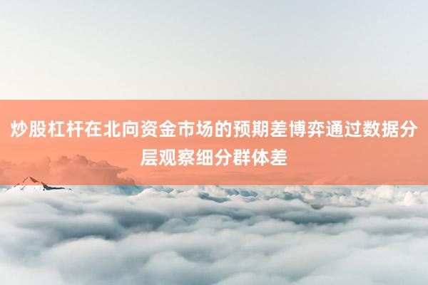 炒股杠杆在北向资金市场的预期差博弈通过数据分层观察细分群体差