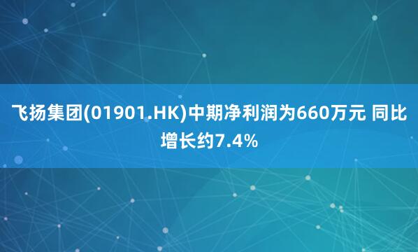 飞扬集团(01901.HK)中期净利润为660万元 同比增长约7.4%