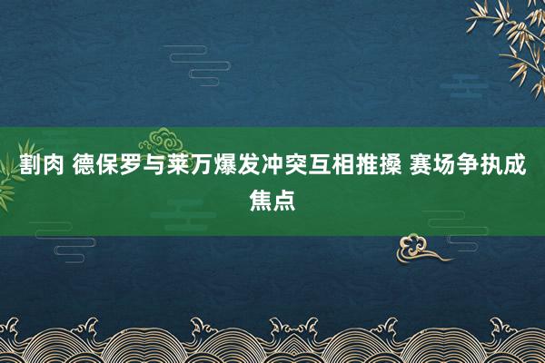 割肉 德保罗与莱万爆发冲突互相推搡 赛场争执成焦点
