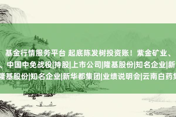基金行情服务平台 起底陈发树投资账！紫金矿业、云南白药、隆基绿能、中国中免战役|持股|上市公司|隆基股份|知名企业|新华都集团|业绩说明会|云南白药集团