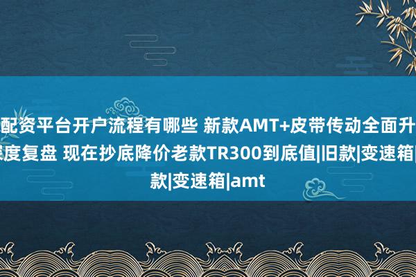 配资平台开户流程有哪些 新款AMT+皮带传动全面升级 深度复盘 现在抄底降价老款TR300到底值|旧款|变速箱|amt