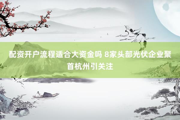 配资开户流程适合大资金吗 8家头部光伏企业聚首杭州引关注